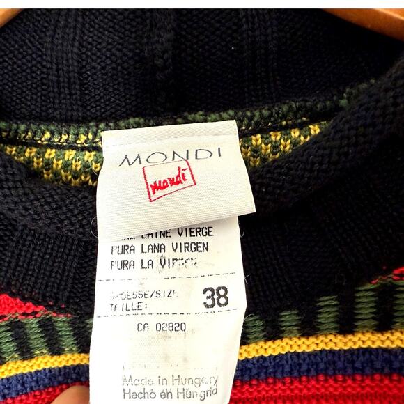 Mondi Womens Sweater 3D knit Wool *Medium Colorful Geometric 90s Artsy Oversized - Picture 4 of 7